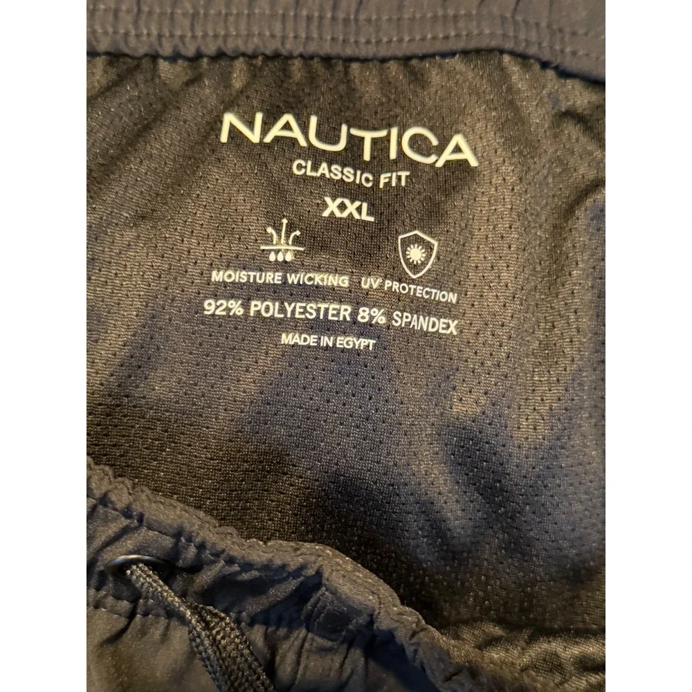 NWT Nautica Mens Swim Trunks Black Classic Fit 8.5 Inseam XXL Quick Dry Summer